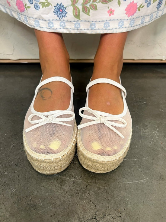 Bijou Espadrille Platform - White - Revel Boutique