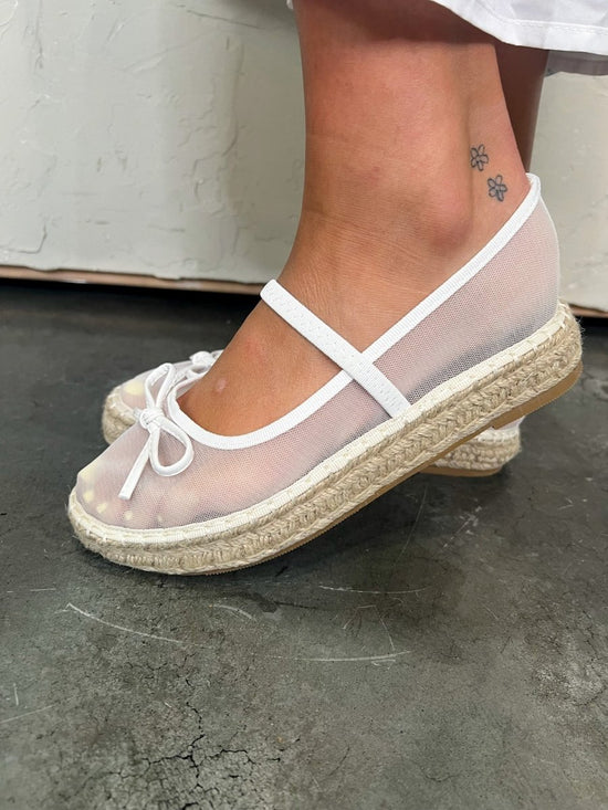 Bijou Espadrille Platform - White - Revel Boutique