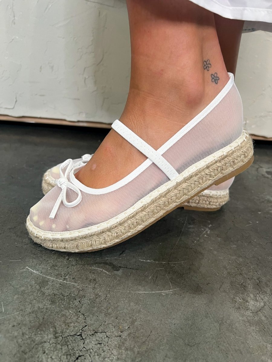 Bijou Espadrille Platform - White - Revel Boutique