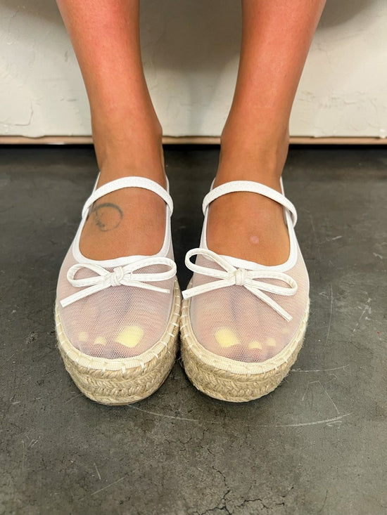 Bijou Espadrille Platform - White - Revel Boutique