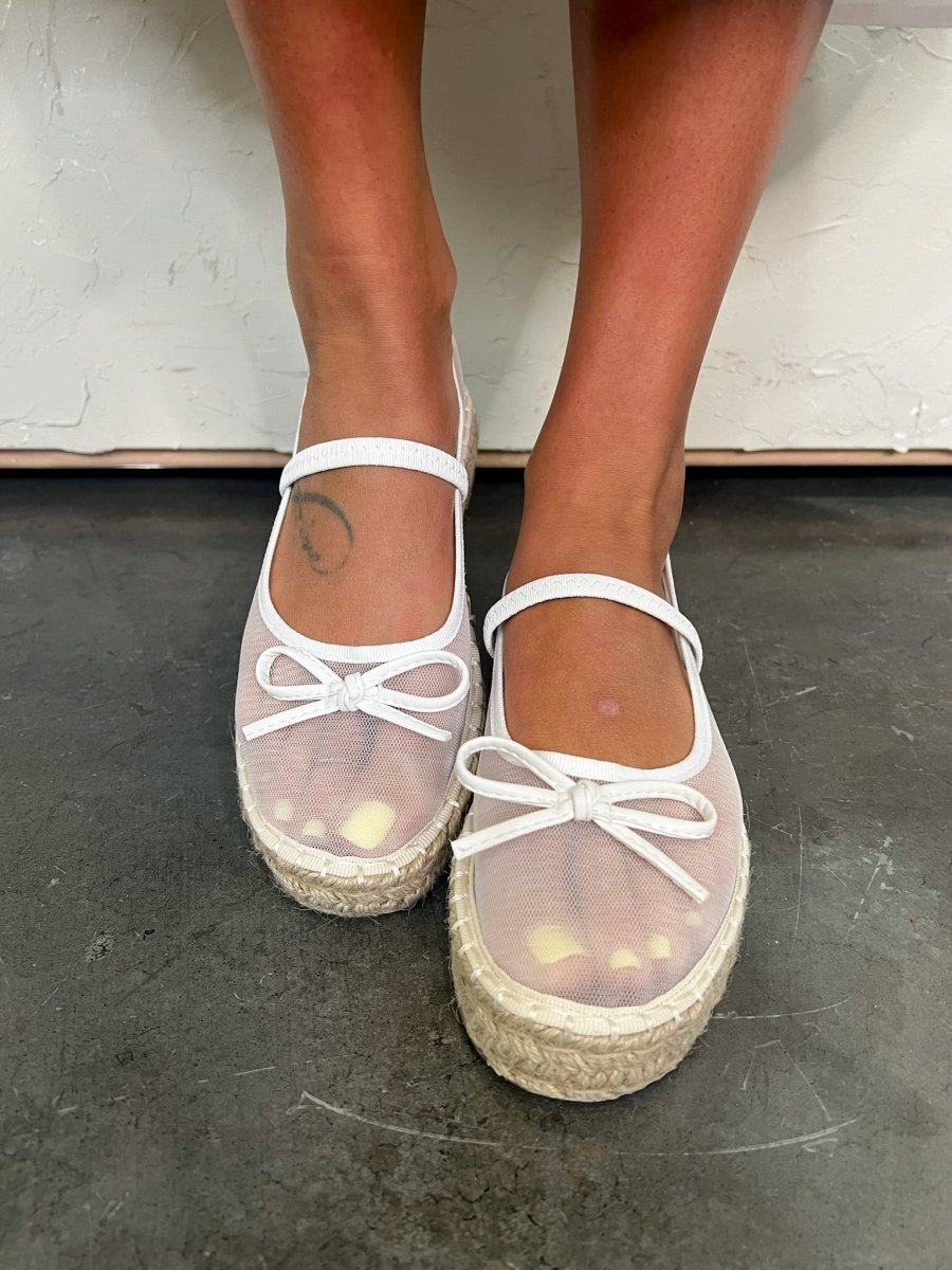 Bijou Espadrille Platform - White - Revel Boutique