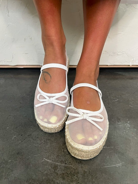 Bijou Espadrille Platform - White - Revel Boutique