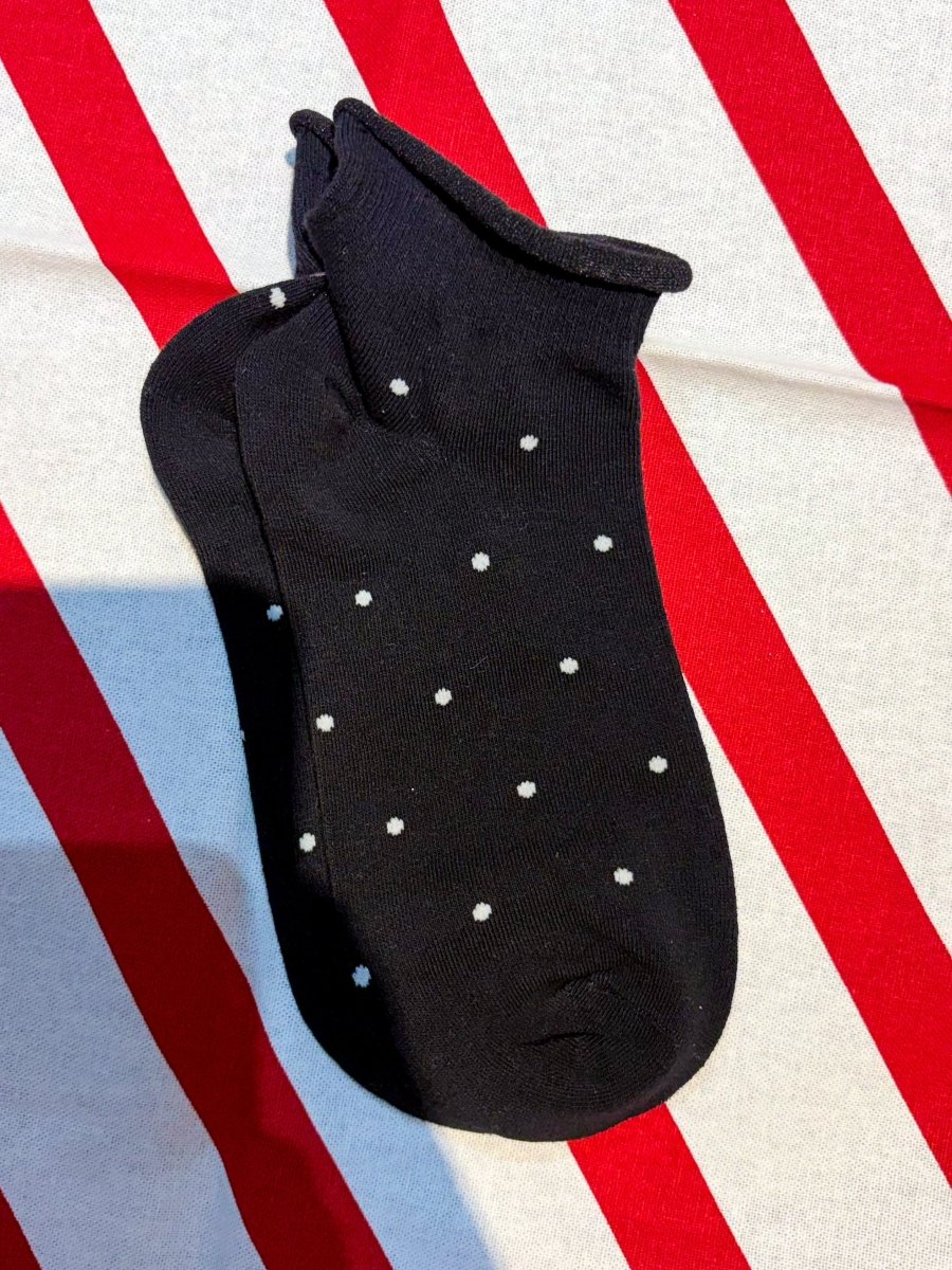 Black Dotted Ruffle Socks - Revel Boutique