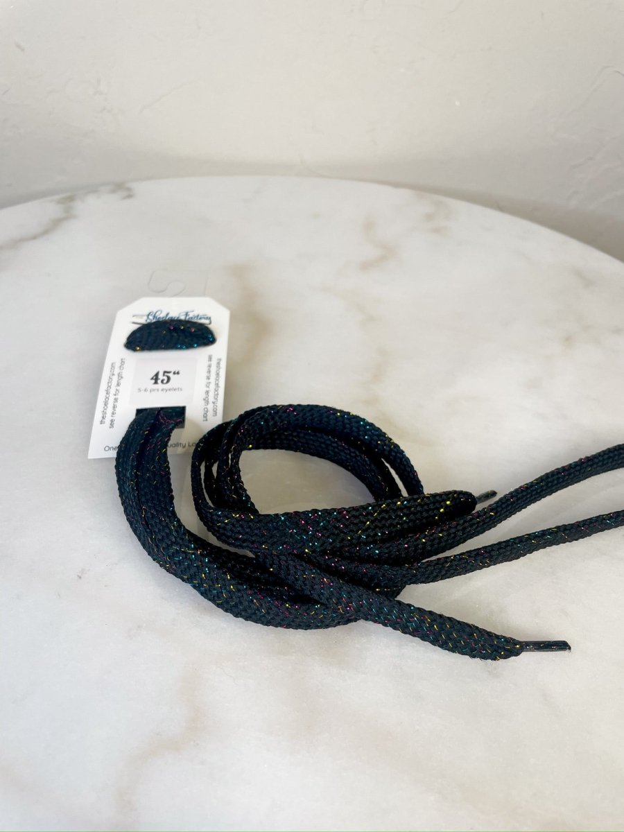 Black Sparkle Shoelaces - Revel Boutique