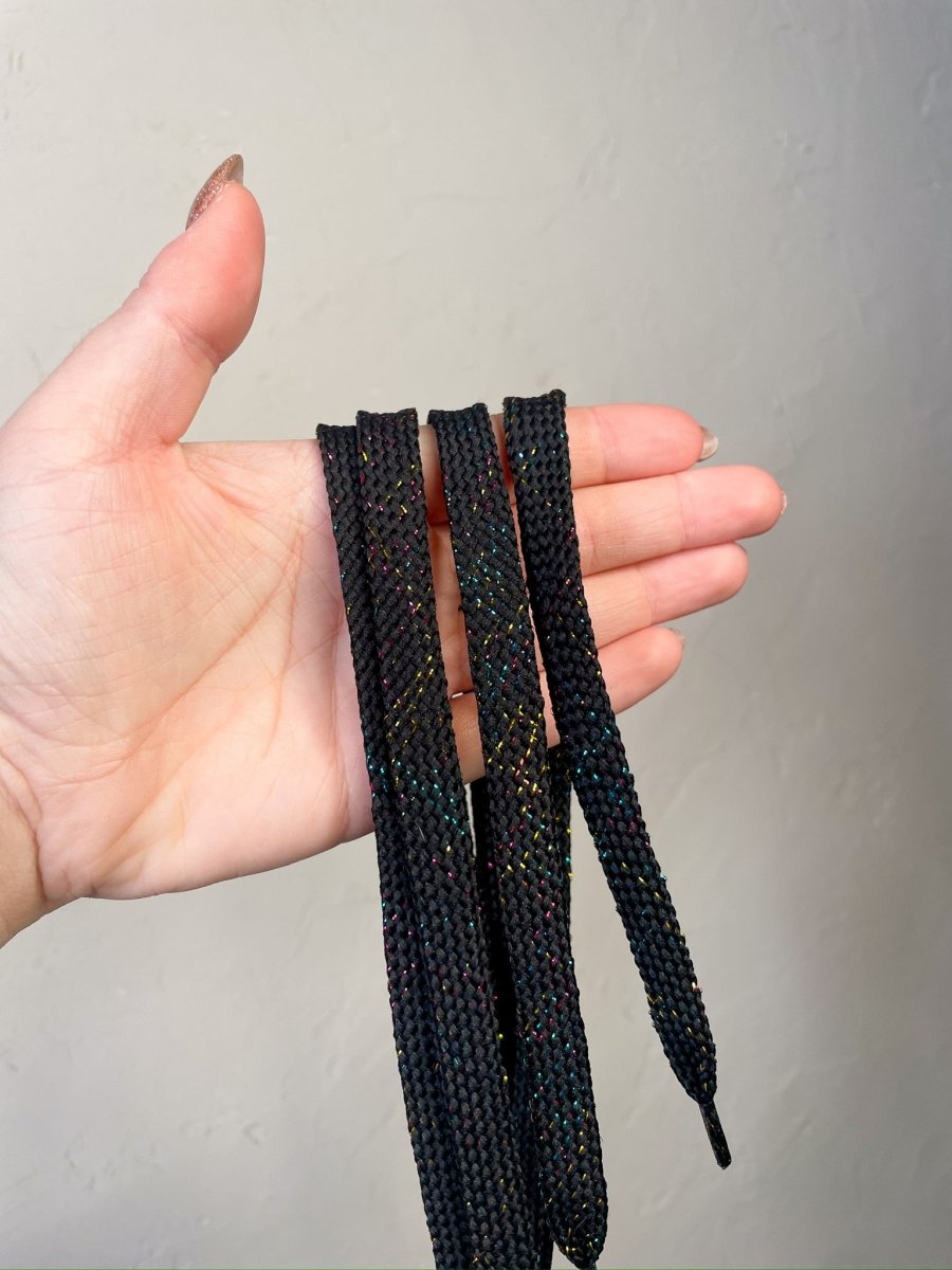 Black Sparkle Shoelaces - Revel Boutique