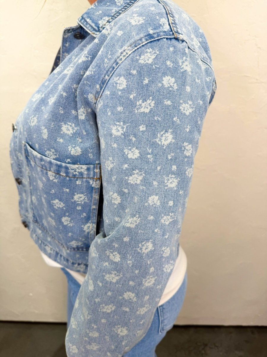 Bliss Floral Denim Jacket - Revel Boutique