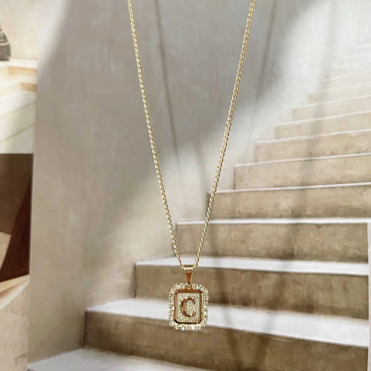 Bracha: Royal Initial Card Necklace - Revel Boutique