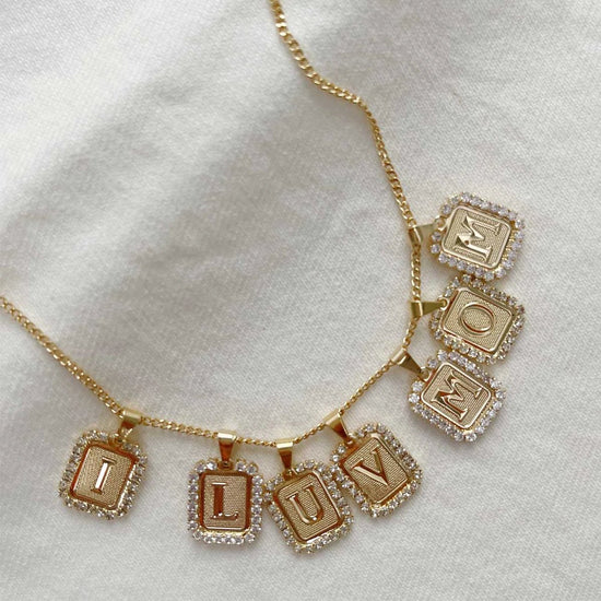 Load image into Gallery viewer, Bracha: Royal Initial Card Necklace - Revel Boutique
