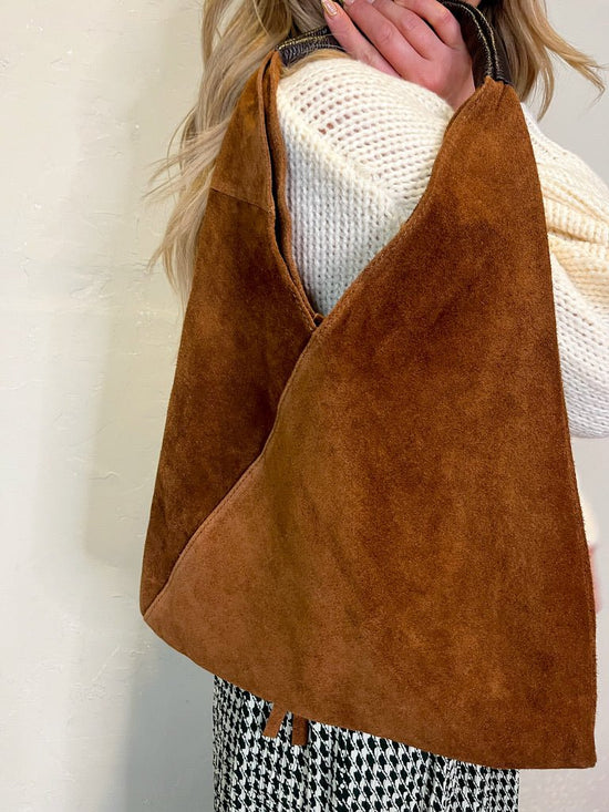 Brooklyn Suede Shoulder Bag - Brown - Revel Boutique