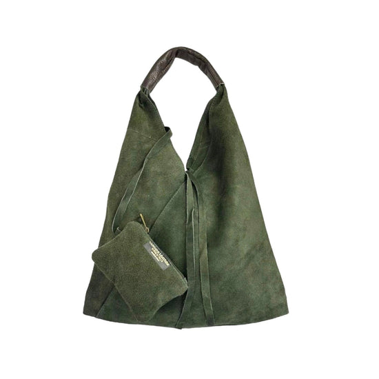 Brooklyn Suede Shoulder Bag - Military Green - Revel Boutique