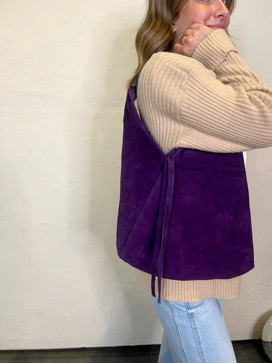 Brooklyn Suede Shoulder Bag - Mulberry - Revel Boutique