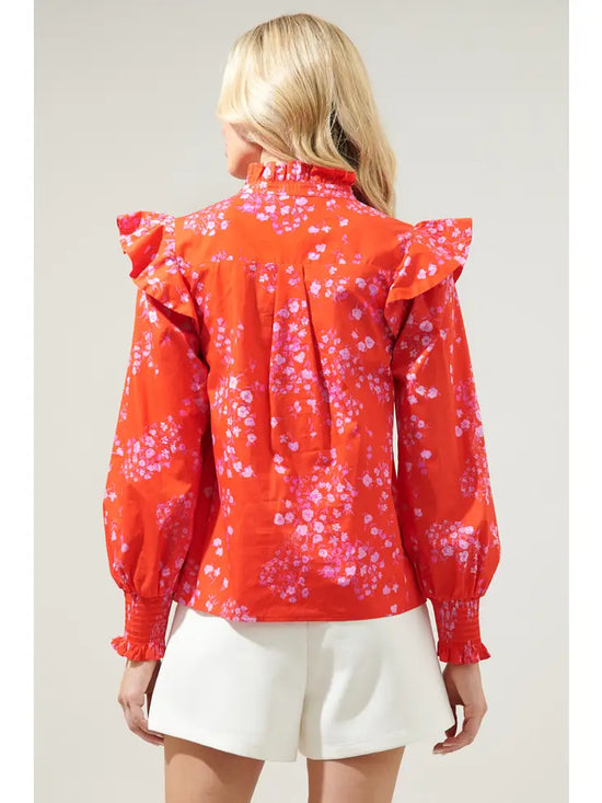 Load image into Gallery viewer, Ibis Floral Button Front Poplin Blouse by Sugar Lips
