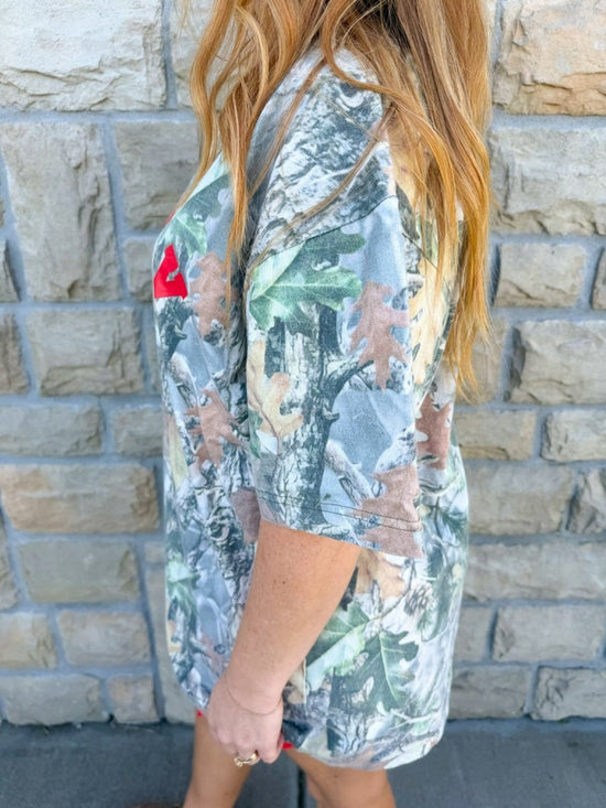 Camo Merry Bow Tee - Revel Boutique