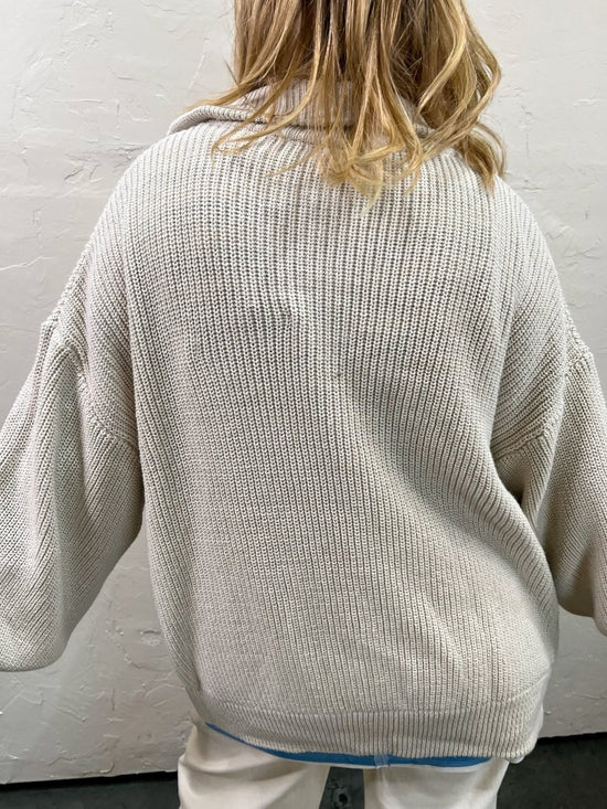 Load image into Gallery viewer, Chandler Zip Up Sweater - Taupe - Revel Boutique
