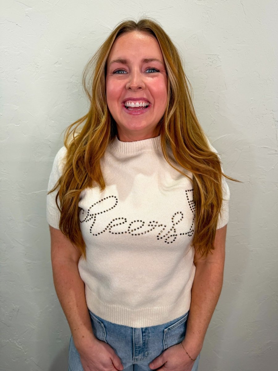 Cheers Rhinestone Sweater - Revel Boutique