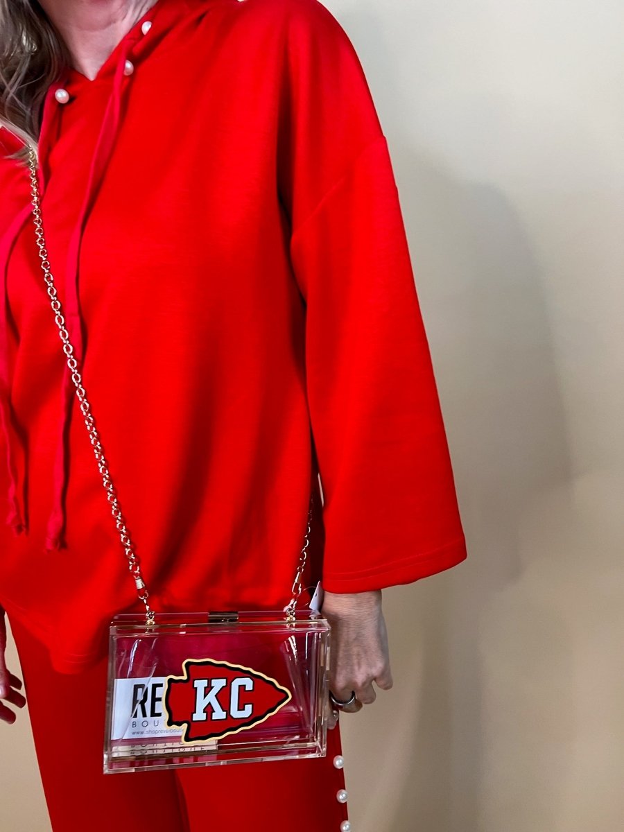 Cherry Bomb Pearl Hooded Top - Red - Revel Boutique