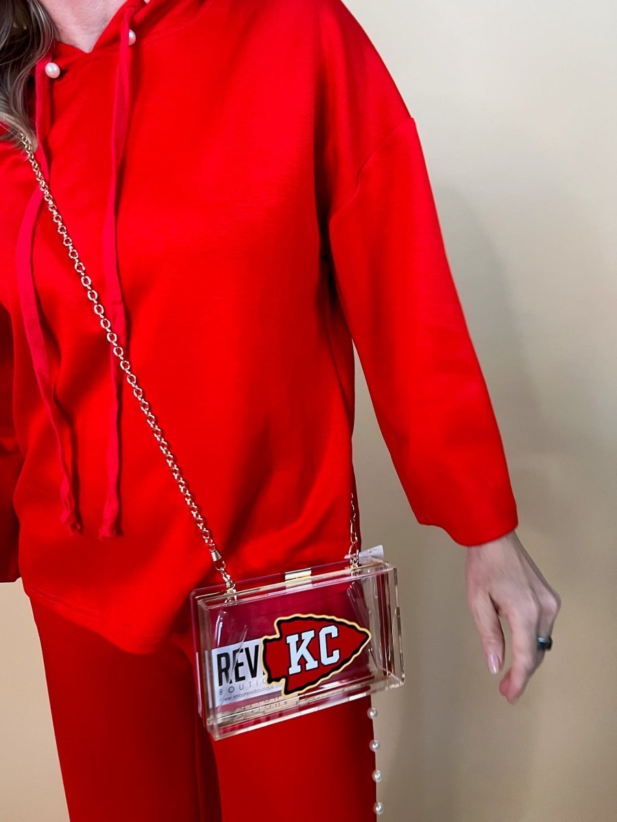 Cherry Bomb Pearl Hooded Top - Red - Revel Boutique