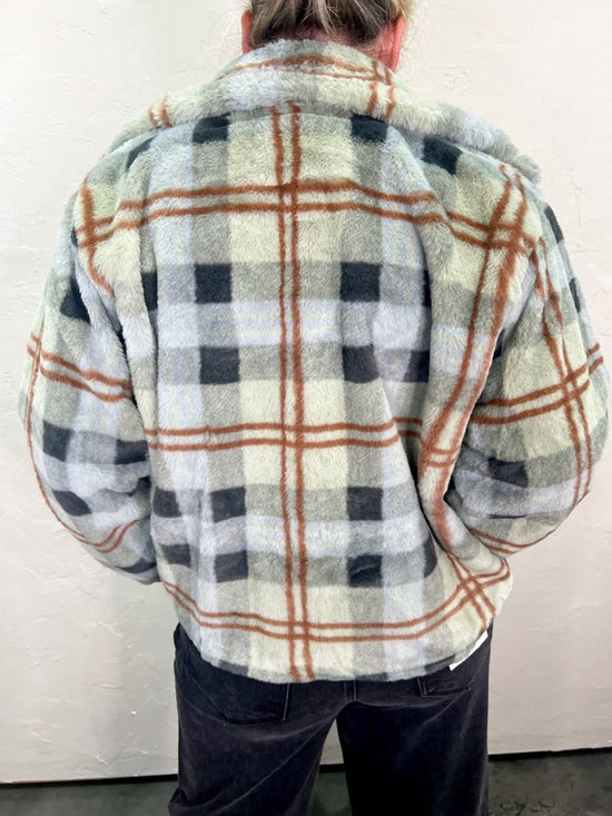 Chi Town Plaid Fur Jacket - Revel Boutique