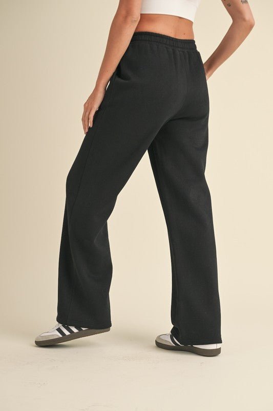 Load image into Gallery viewer, Chill Vibe Wide Leg Sweatpant - Black - Revel Boutique
