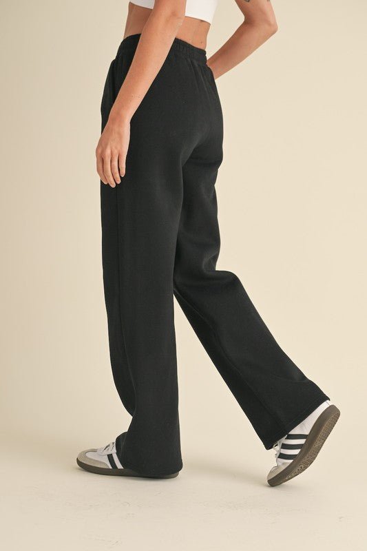 Load image into Gallery viewer, Chill Vibe Wide Leg Sweatpant - Black - Revel Boutique
