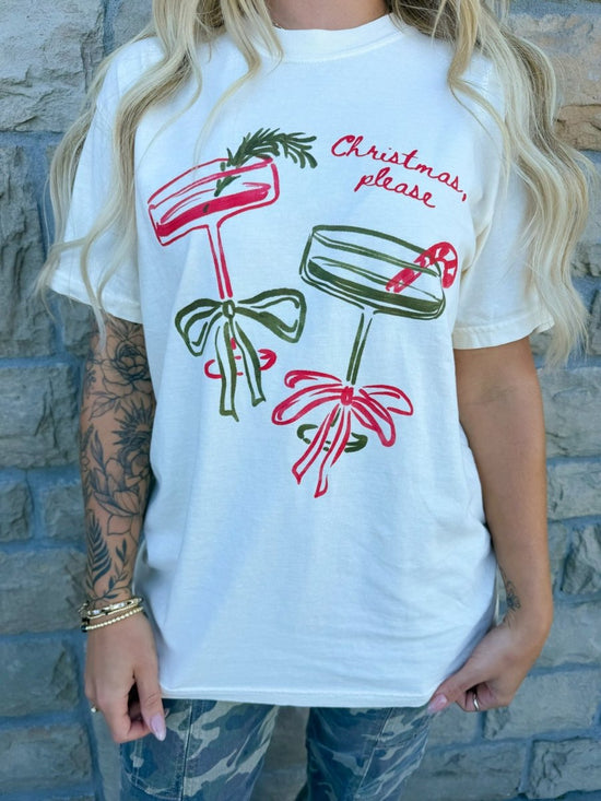 Christmas Cocktails Please Graphic Tee - Revel Boutique