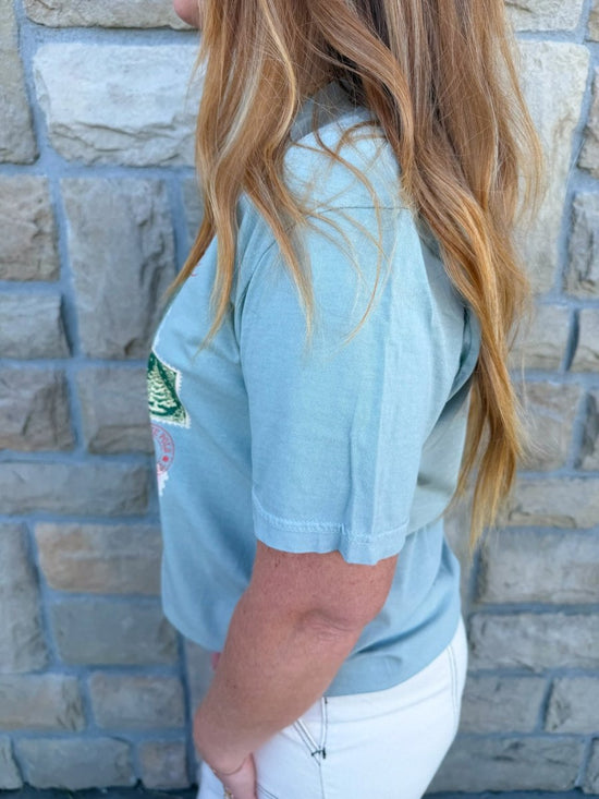 Christmas Stamps Graphic Tee - Revel Boutique