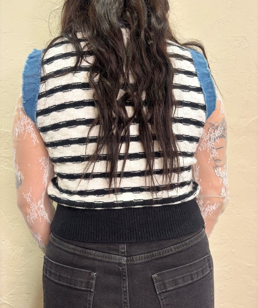 Cityscape Striped Vest - Revel Boutique