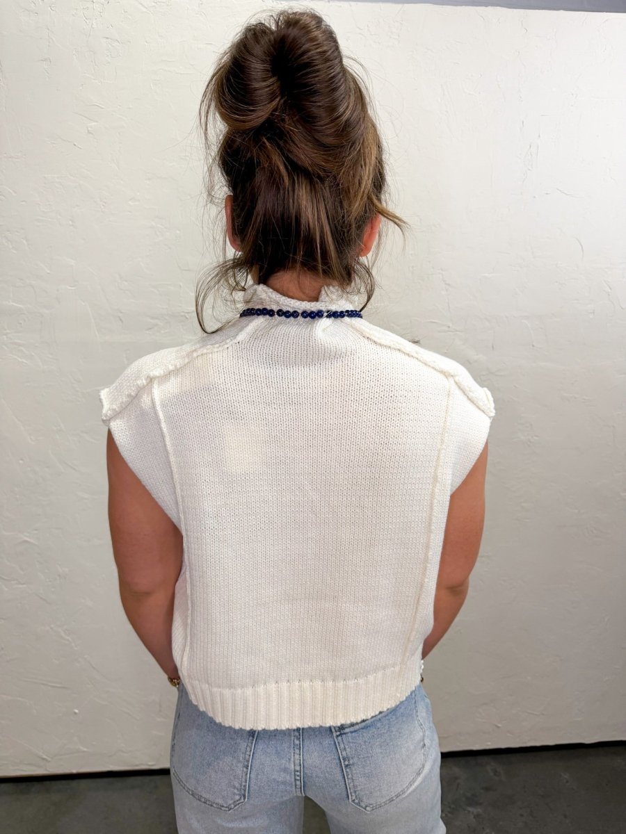 Clean Girl Short Sleeve Sweater - Cream - Revel Boutique