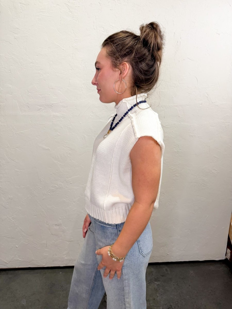 Clean Girl Short Sleeve Sweater - Cream - Revel Boutique