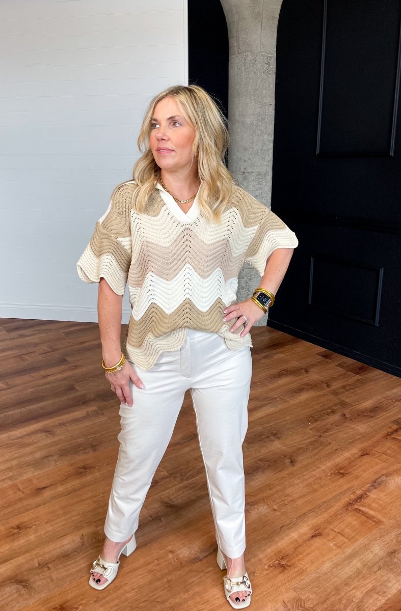 Commando: Faux Leather 7/8 Trouser - Bone Croc - Revel Boutique