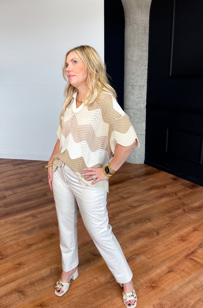 Commando: Faux Leather 7/8 Trouser - Bone Croc - Revel Boutique