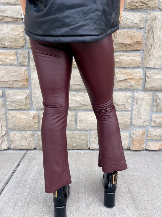 Commando: Faux Leather Crop Flare - Oxblood - Revel Boutique