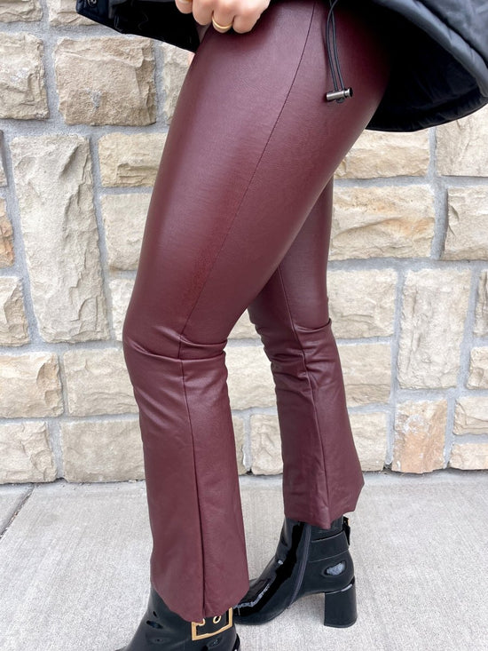 Commando: Faux Leather Crop Flare - Oxblood - Revel Boutique