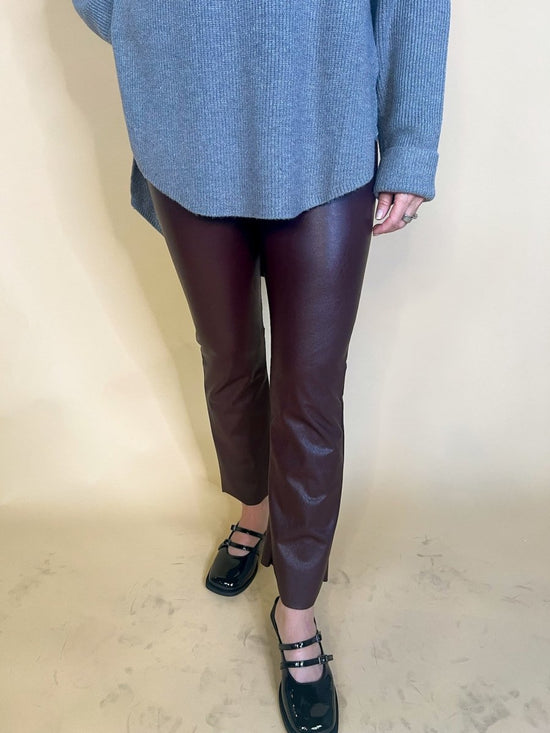 Commando: Faux Leather Crop Flare - Oxblood - Revel Boutique