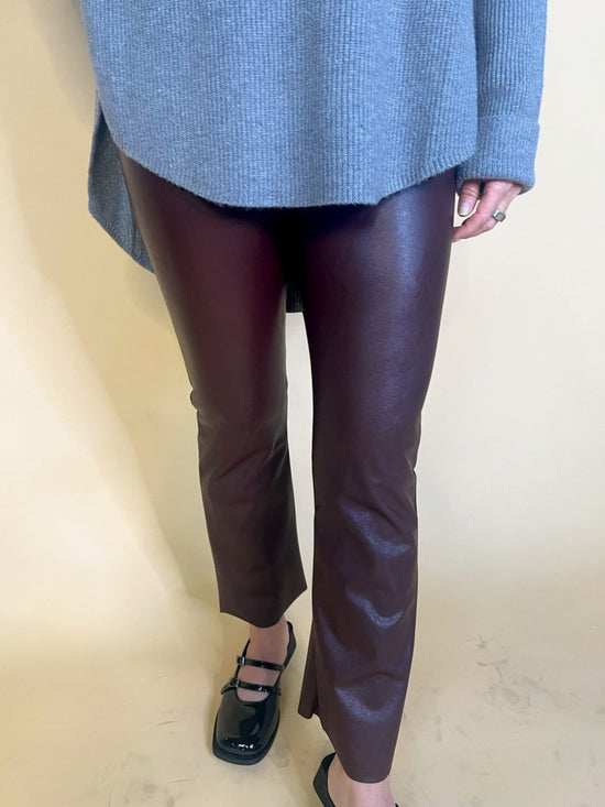 Commando: Faux Leather Crop Flare - Oxblood - Revel Boutique