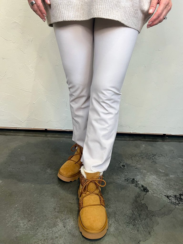 Commando: Faux Leather Cropped Flare - Porcelain - Revel Boutique