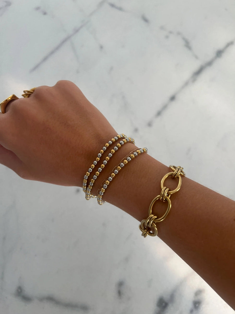 CSP: Two - Tone Beaded Bracelet - Revel Boutique