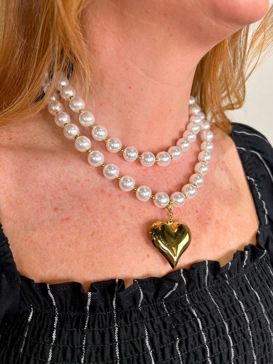 CSP: Wrap Around Pearl Heart Necklace - Revel Boutique
