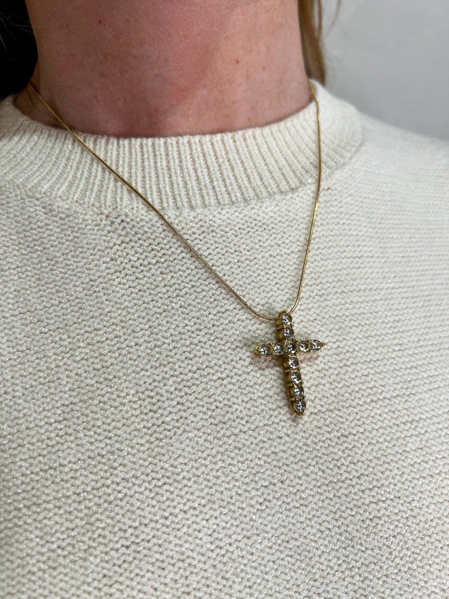 CSP: XL Diamond Cross Necklace - Revel Boutique