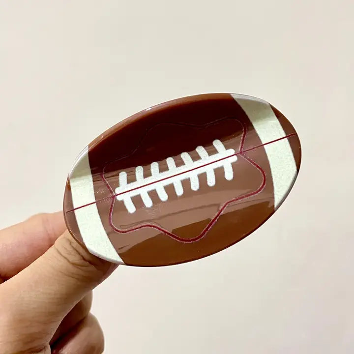 Football Claw Clip-Brown