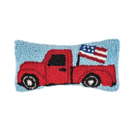 Patriotic Truck Throw Pillow