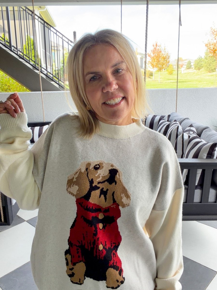 Dachshund Intarsia Sweater - Revel Boutique
