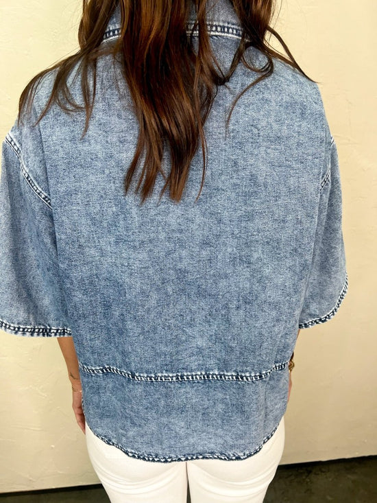 Dallas Denim Top - Revel Boutique