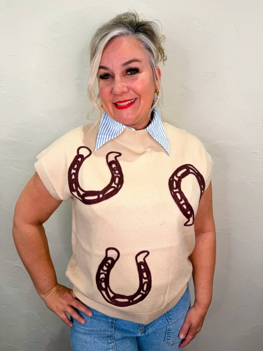 Dallas Horseshoe Sweater - Revel Boutique