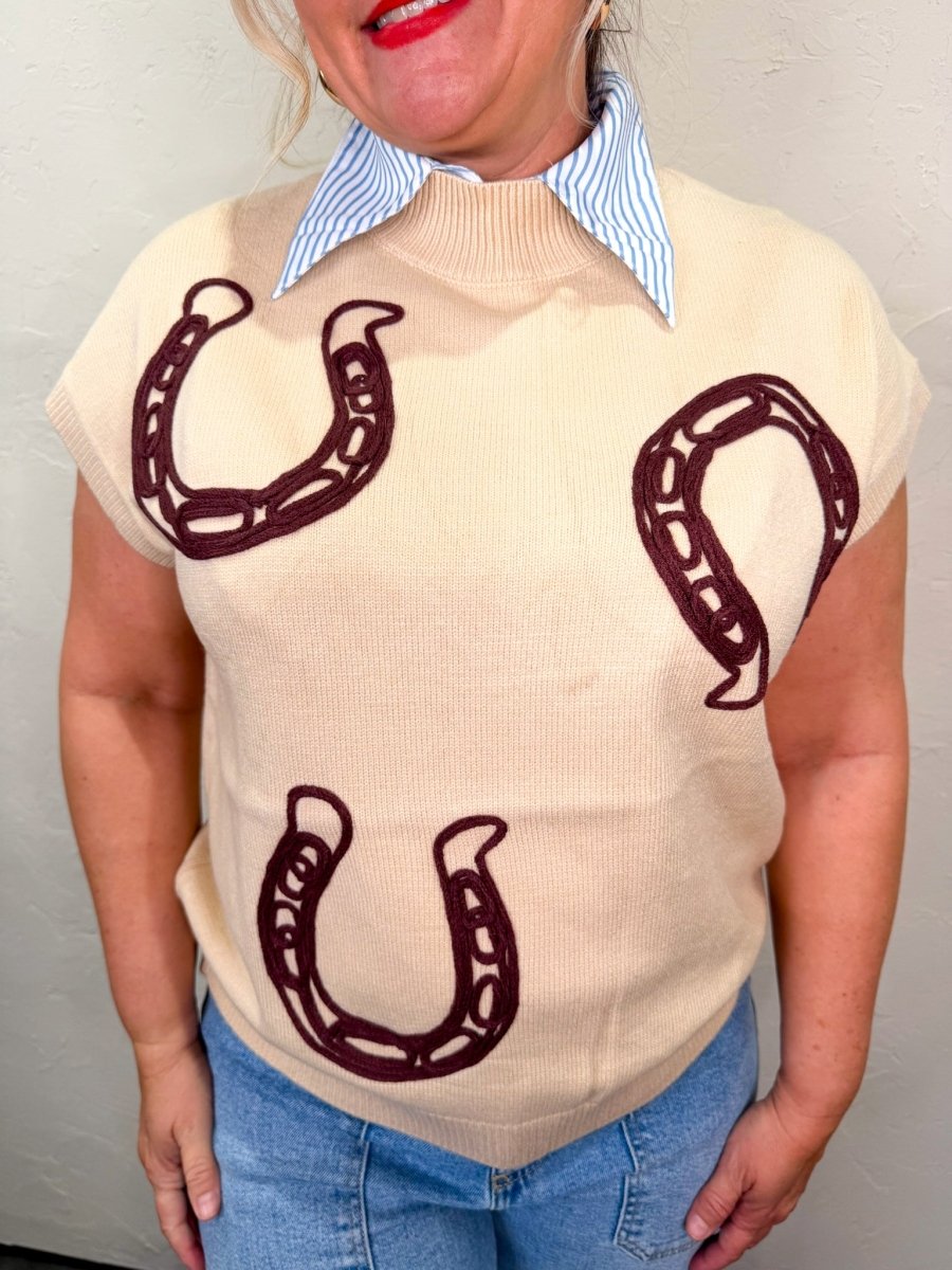 Dallas Horseshoe Sweater - Revel Boutique