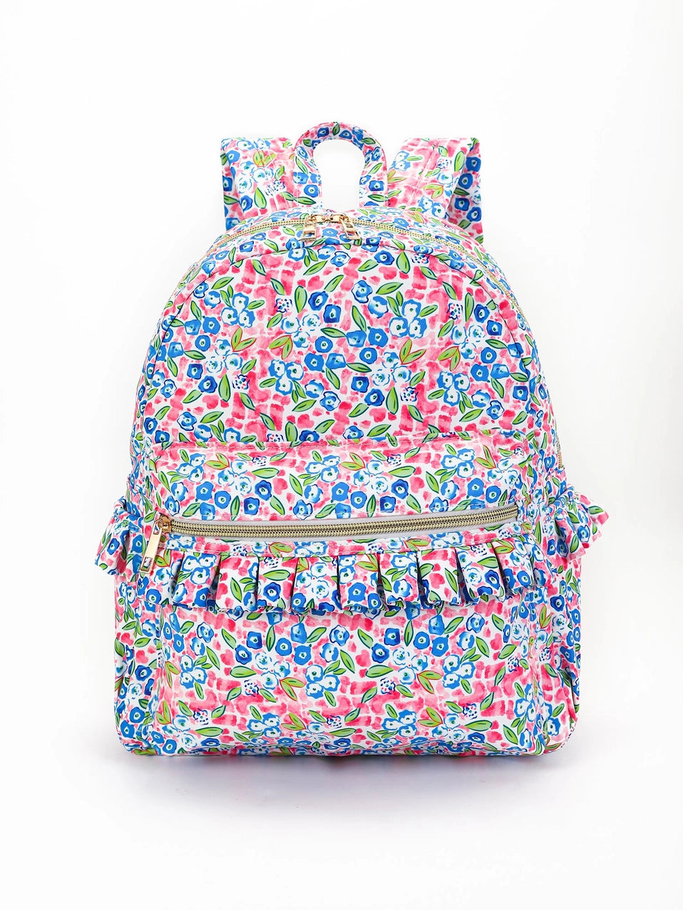 Lily Floral Ruffle Kids Backpack - Blue