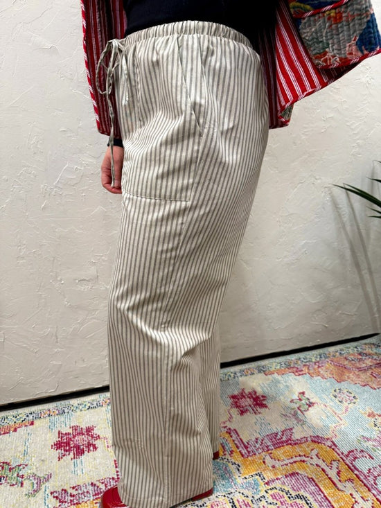 Dixon Stripe Pant - Beige - Revel Boutique