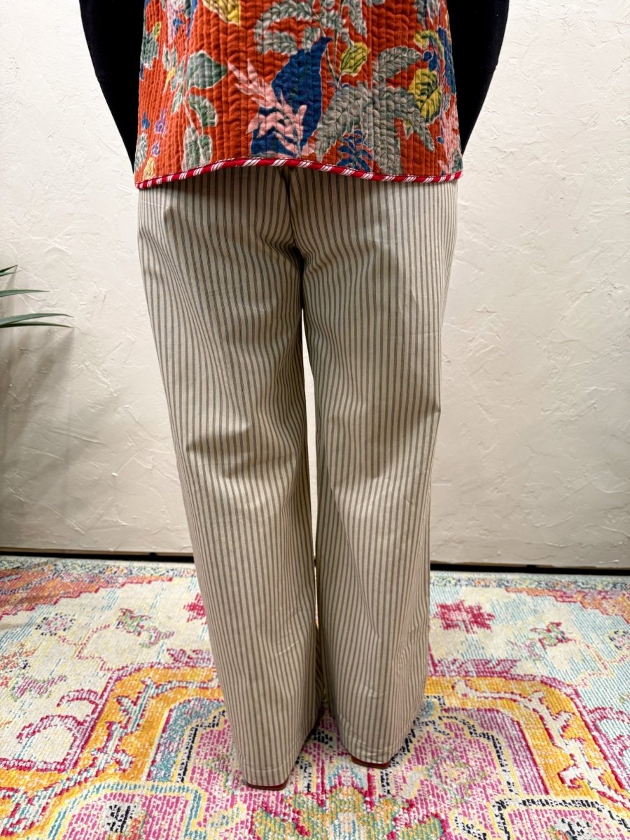 Dixon Stripe Pant - Beige - Revel Boutique