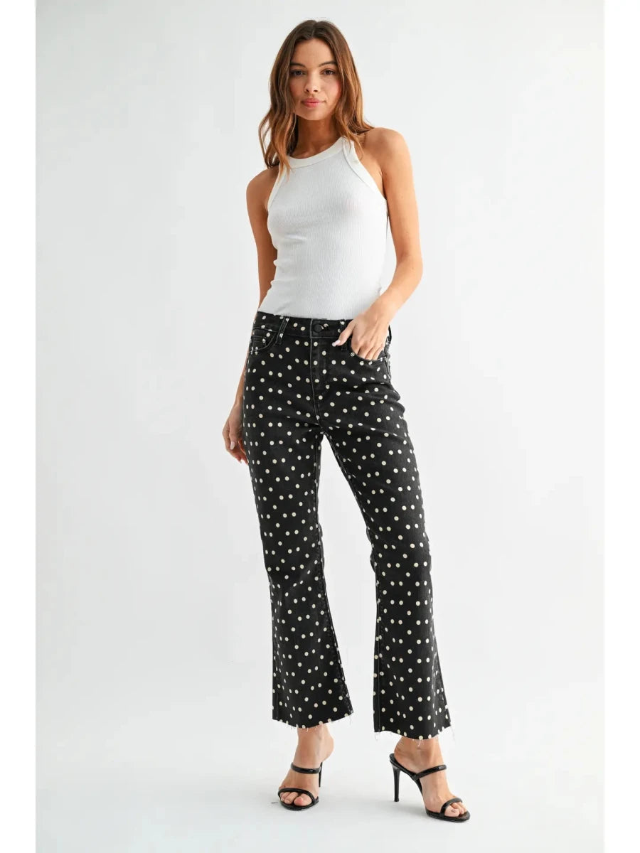 Dotty Game Day Jeans-Black - Revel Boutique
