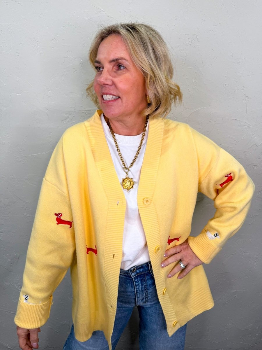 Doxie Cardi - Yellow - Revel Boutique